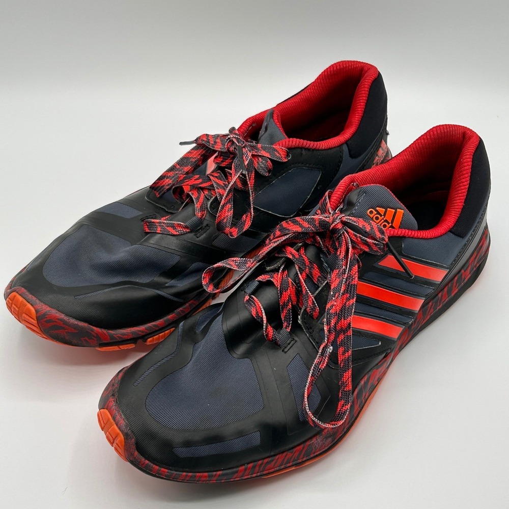 Adidas Techfit Mens Running Shoes Black Red Orange Q35137 Size 10 Athletic Gym